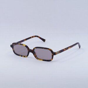 Miu Miu MU11ZS 14L20I Sunglasses Havana Rectangle Frame, Purple Brown Lenses